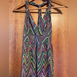 Multicolor Maxi Dress with Adjustable Straps